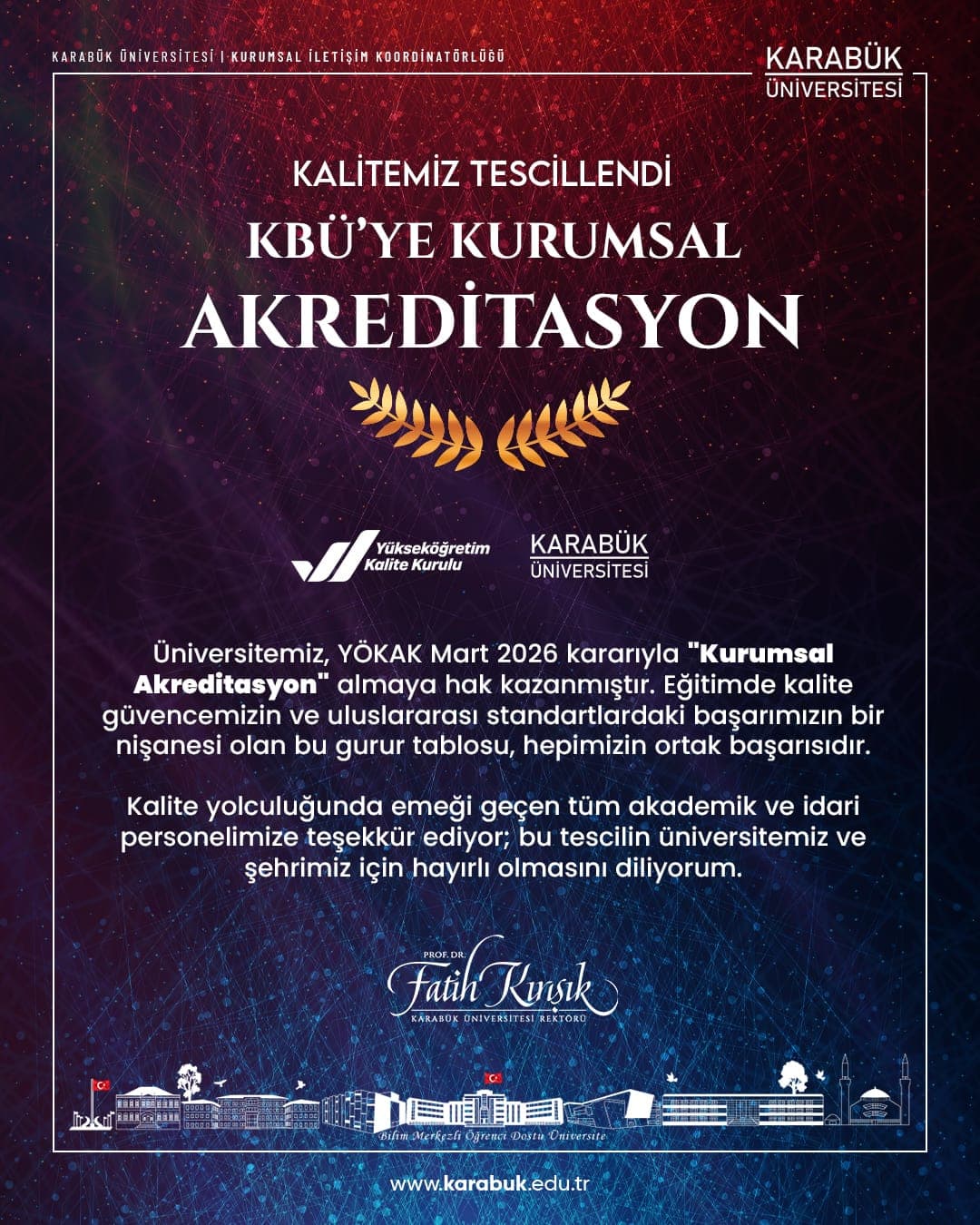 Kalitemiz Tescillendi: Kurumsal Akreditasyon